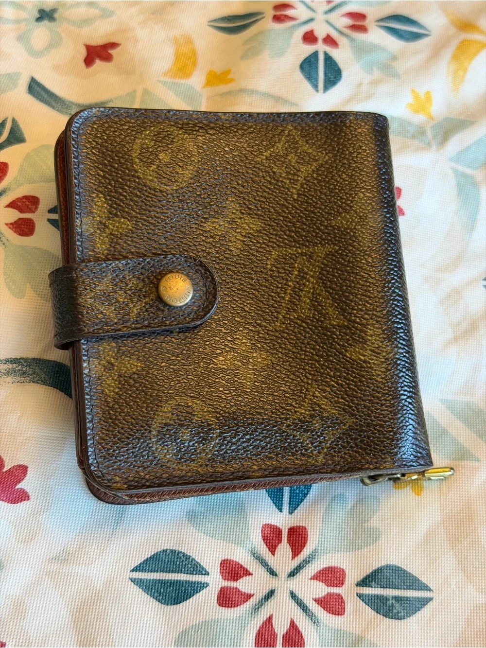 💞🌟   LOUIS VUITTON Monogram Men Canvas Zip Compact Wallet